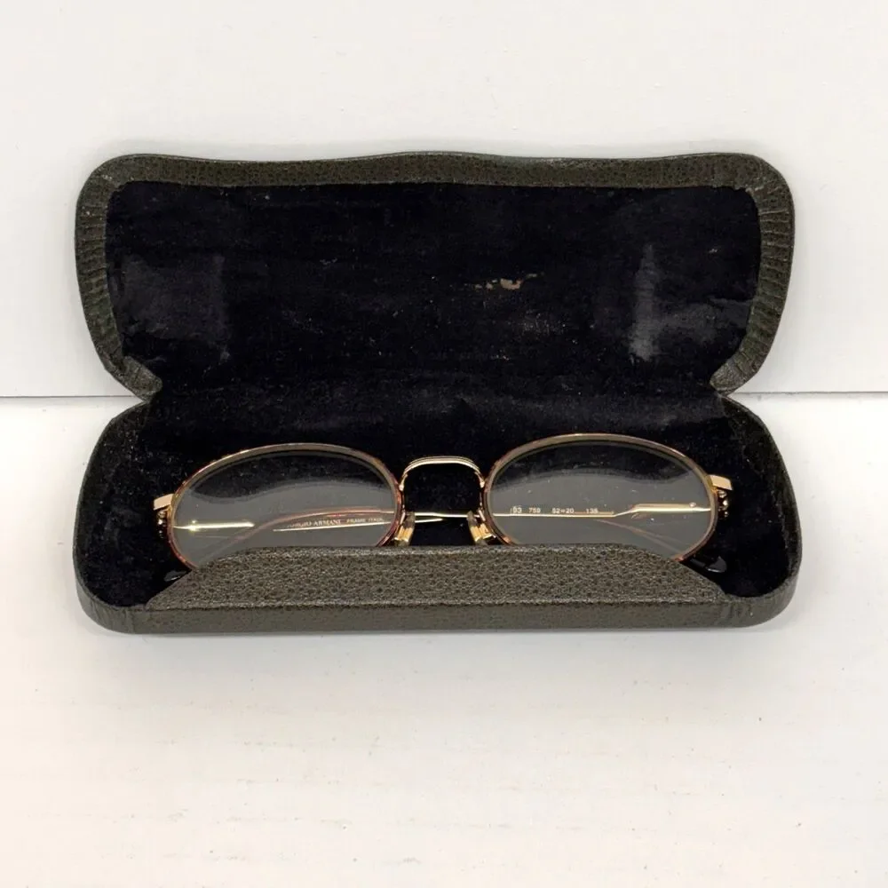 Vtg Giorgio Armani 193 759 Eyeglass Frames 52-20 135 Brown Tortoise Made Italy